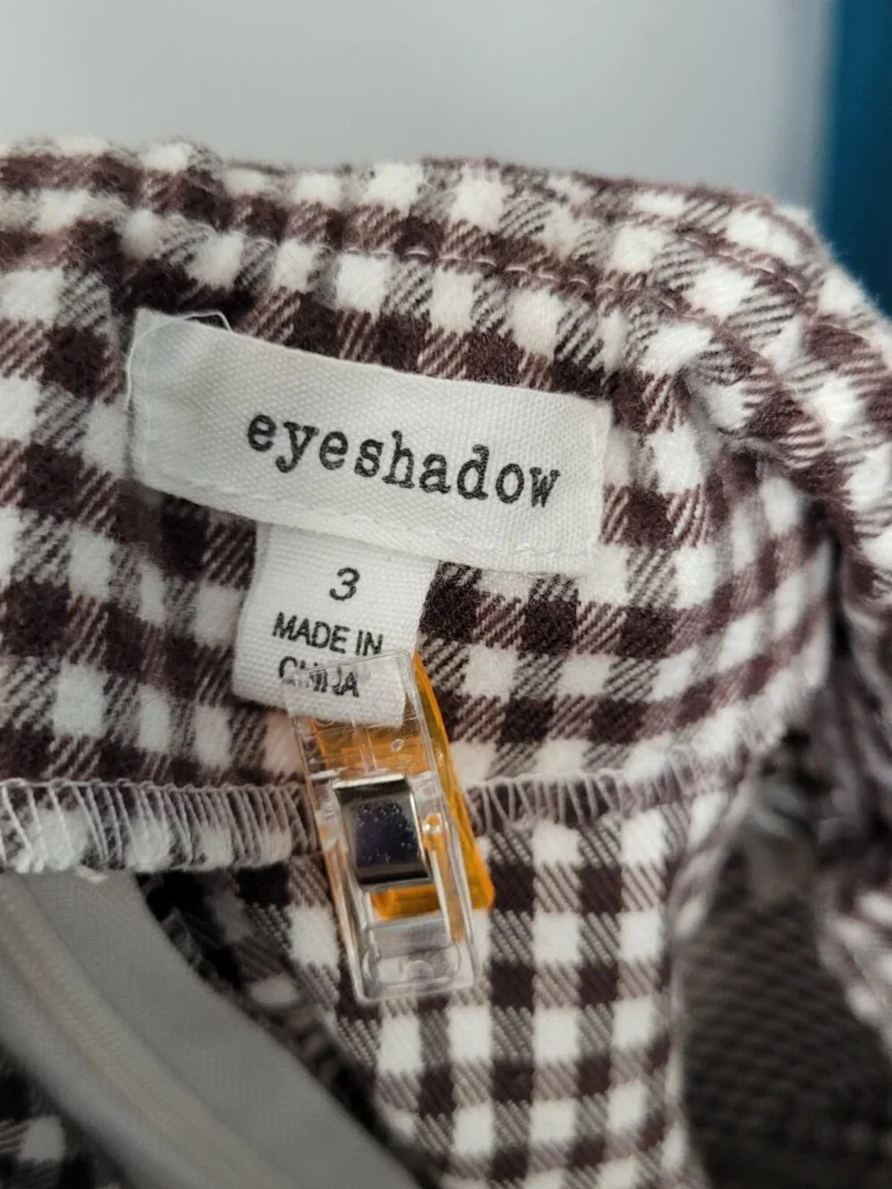 Eyeshadow brown cream plaid micro mini preppy academia skirt size 3